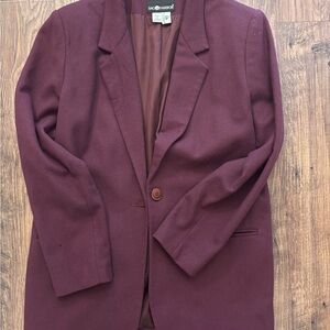 Sag Harbor Wool Deep Purple Blazer